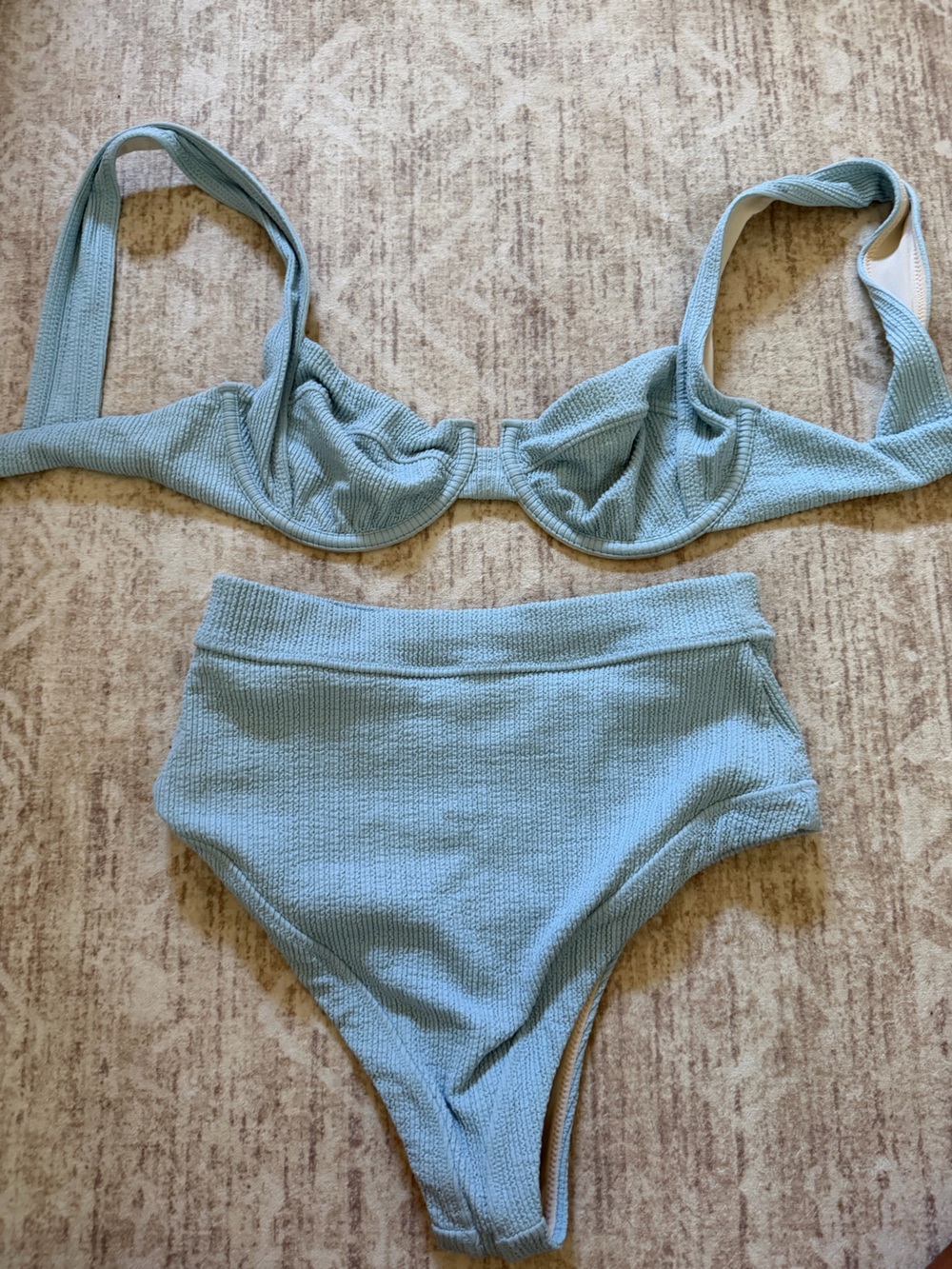 Wanderlust Light Blue Ribbed Underwire Bikini Set